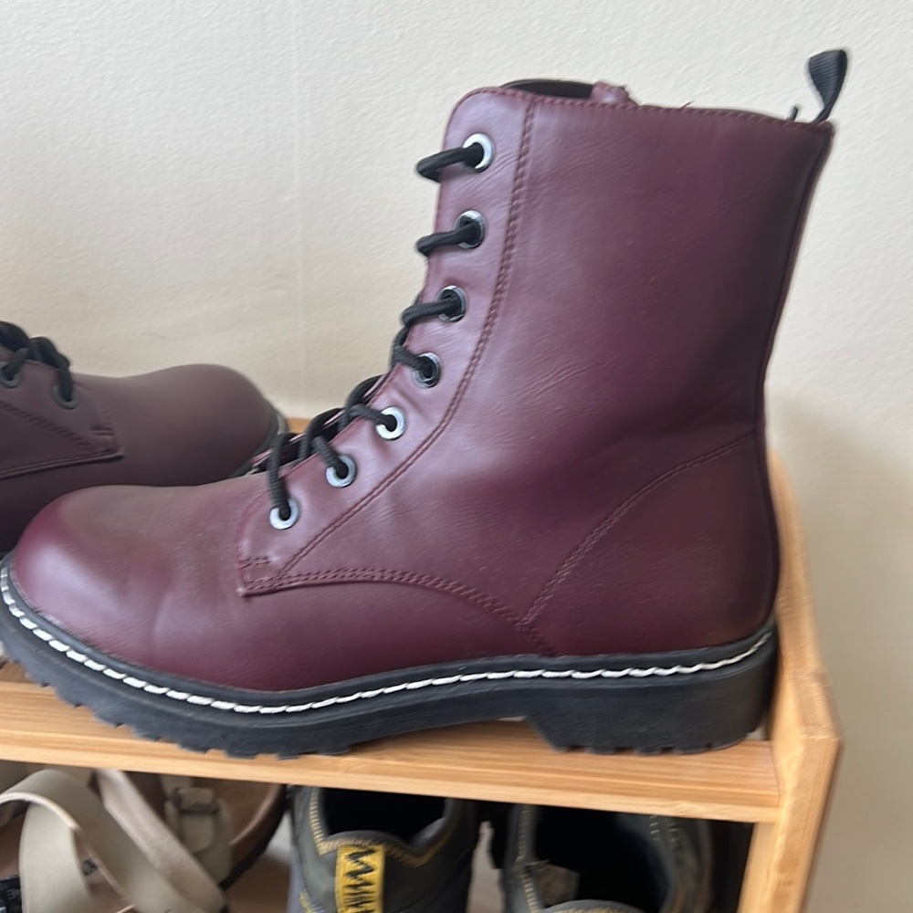 Dark Red Knock Off Dr Martins